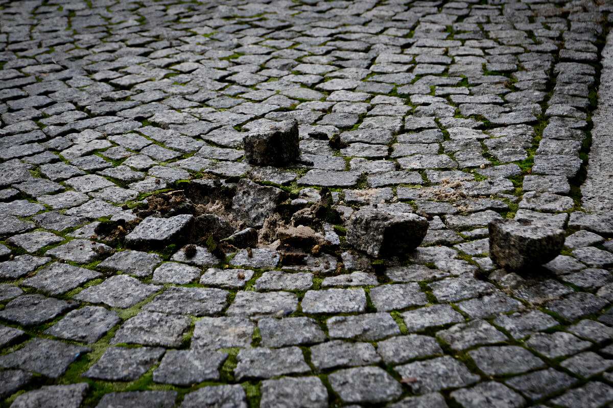 Entfernte Stolpersteine in Zeitz (Foto: Initiative Stolpersteine)