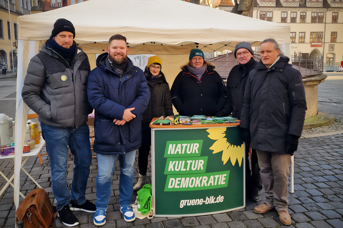 BÜNDNIS 90/DaBÜNDNIS 90/DIE GRÜNEN: Wahlkampfstand in Naumburg am 08.02.2025